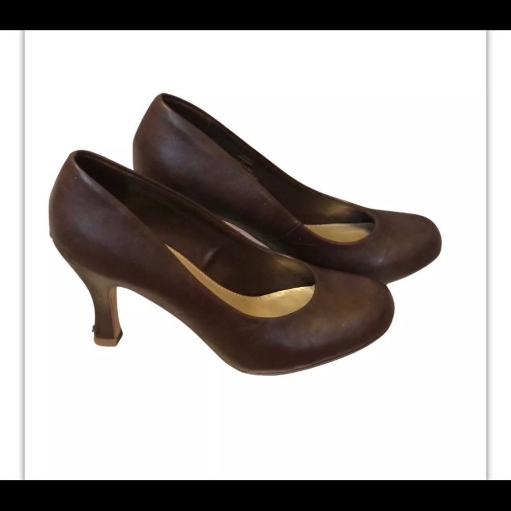 XAPPEAL Brenna Women’s Chocolate Brown Pumps Sz 10 4” Faux Leather Heels Slip On
